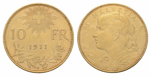 Schweiz 10 Franken 1911 B