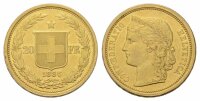 Schweiz 20 Franken 1886 B Helvetia