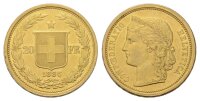 Schweiz 20 Franken 1886 B Helvetia