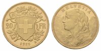 Schweiz 20 Franken 1925 B Vreneli