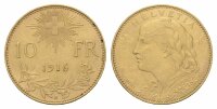Schweiz 10 Franken 1916 B Vreneli