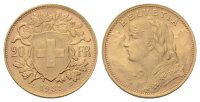 Schweiz 20 Franken 1935 LB Abart 21 Sterne