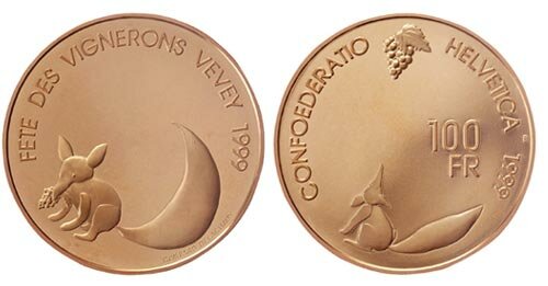 Schweiz 100 Franken 1999 B Fête des Vignerons (OE)