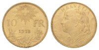Schweiz 10 Franken 1913 B Goldvreneli