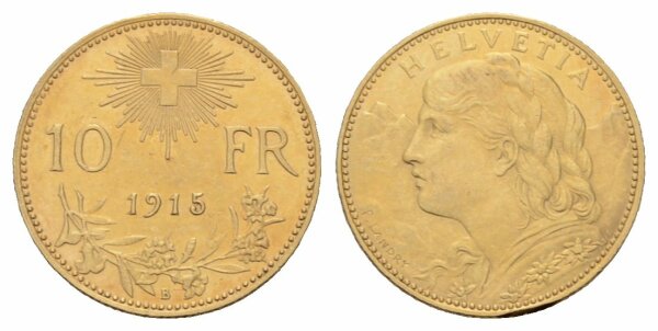 Schweiz 10 Franken 1915 B