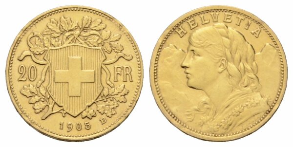 Schweiz 20 Franken 1905 B
