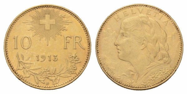 Schweiz 10 Franken 1913 B