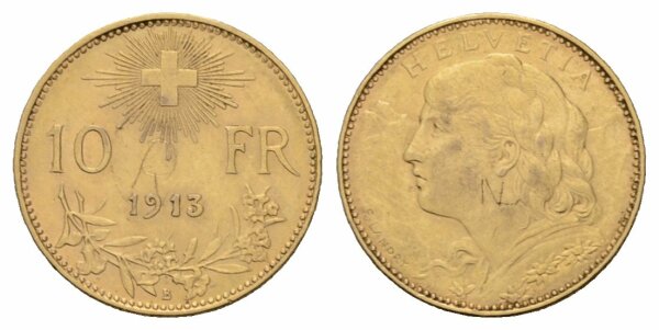Schweiz 10 Franken 1913 B
