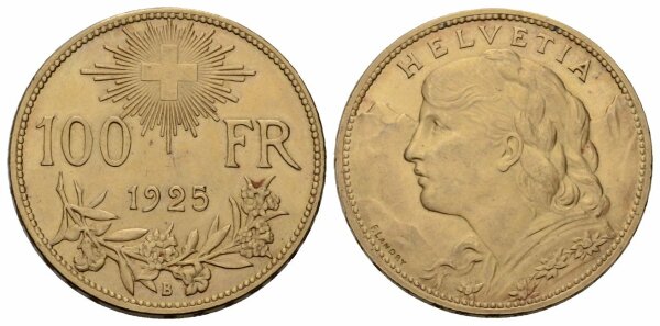 Schweiz 100 Franken 1925 B Vreneli