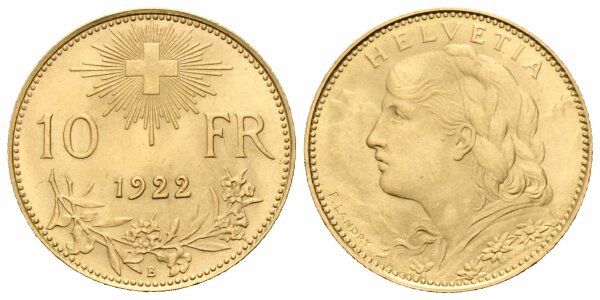 10 Franken Goldvreneli Schweiz div. Jahrgänge