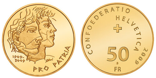 Schweiz 50 Franken 2009 B 100 Jahre Pro Patria (ME)
