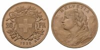 Schweiz 20 Franken 1935 B Vreneli