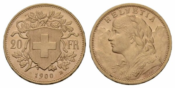 Schweiz 20 Franken 1900 B Vreneli