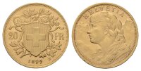 Schweiz 20 Franken 1899 B Vreneli