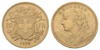 Schweiz 20 Franken 1899 B Vreneli