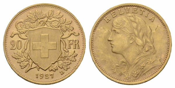 Schweiz 20 Franken 1927 B