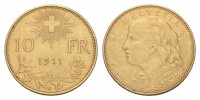 Schweiz 10 Franken 1911 B Vreneli