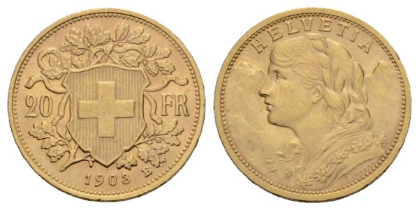 Schweiz 20 Franken 1903 B Vreneli