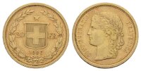 Schweiz 20 Franken 1886