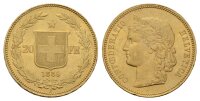 Schweiz 20 Franken 1889 B Helvetia