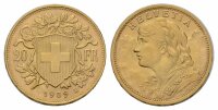 Schweiz 20 Franken 1909 B Vreneli